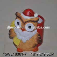 Specialized christmas owl ceramic flower vase